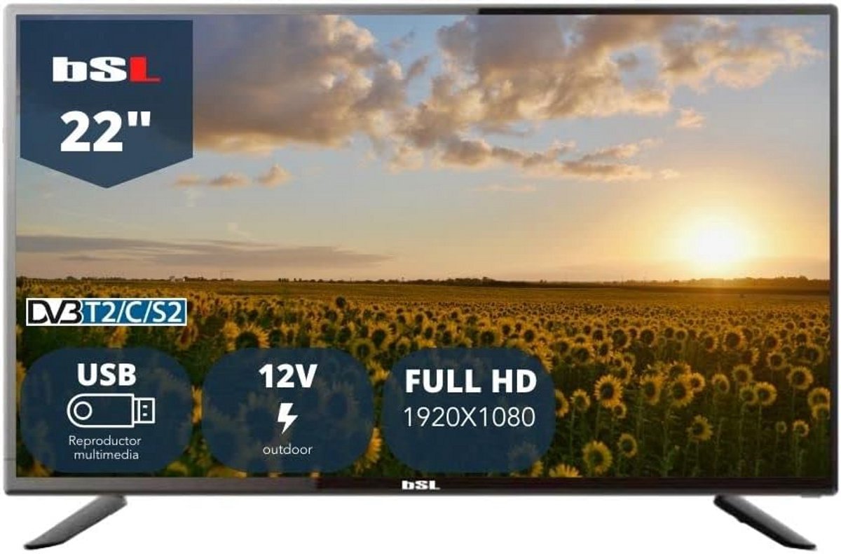 22 inch Full HD Televisie met Triple Tuner en USB Multimedia