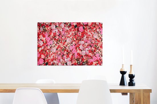 Décoration murale Métal - Peinture Aluminium Industrielle - Fleurs - Couleurs - Roses - 90x60 cm - Dibond - Photo sur aluminium - Décoration murale industrielle - Pour le salon / chambre