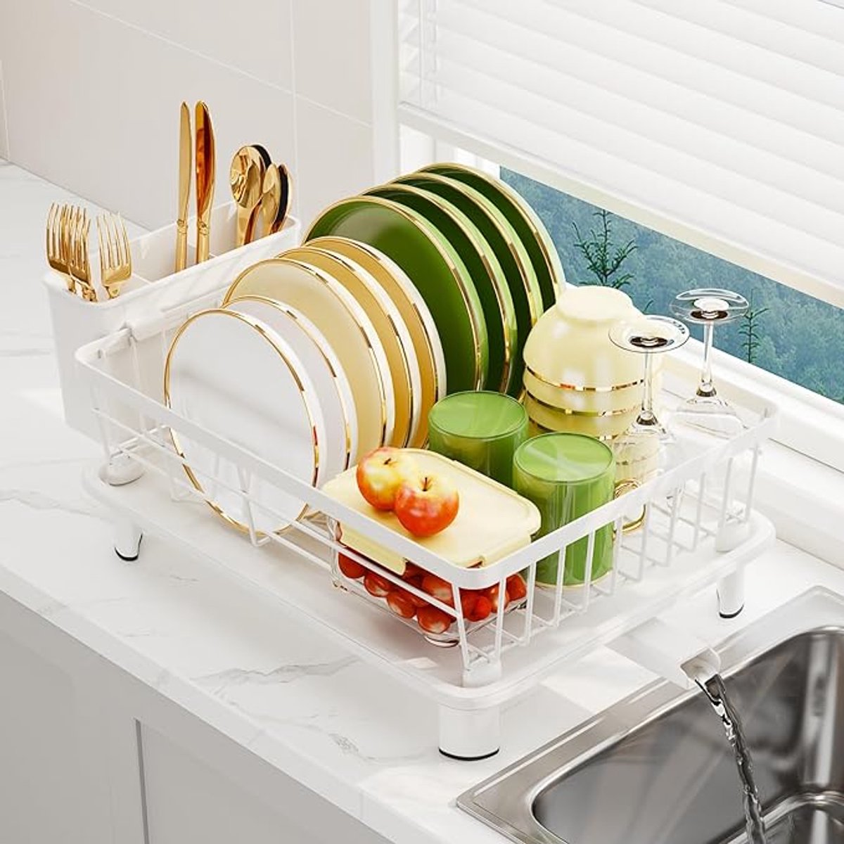 Wit Keuken Opbergbox voor Servetten & Houten Spiesjes – Multifunctionele Servettenhouder & Schottelstokjes Opvanger