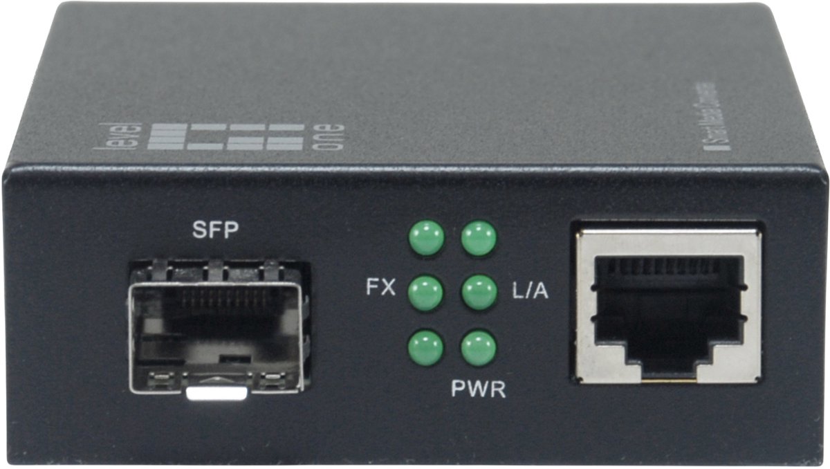 LevelOne GVM-2000 netwerk media converter 1000 Mbit/s Zwart
