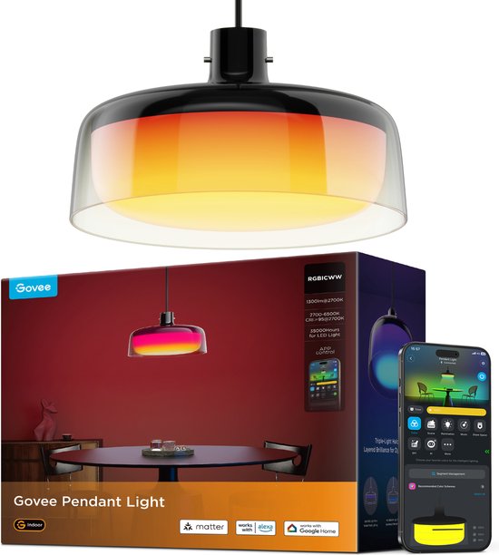 Govee slimme hanglamp Matter RGBICWW - 3 lichtzones | bol