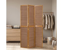 Homestyle4u Kamerscherm - 120x200 cm - 3-delig - bamboe stutten