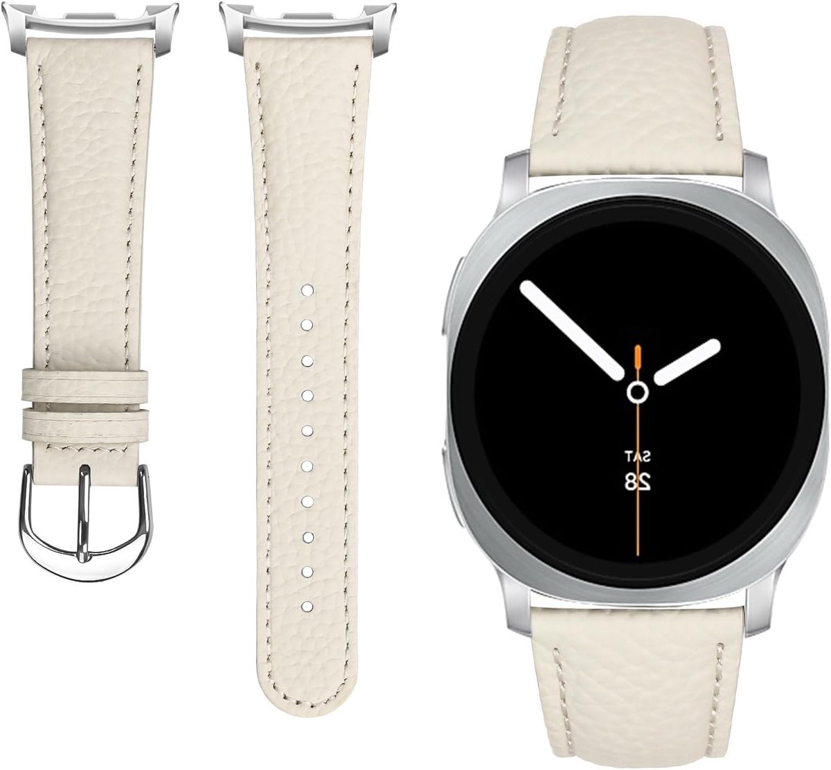 Stijlvolle en Comfortabele Vervangband voor Samsung Galaxy Watch 8/8 Classic, Leerlook met Lychee Patroon, Ideaal voor Dagelijks Gebruik en Activiteiten