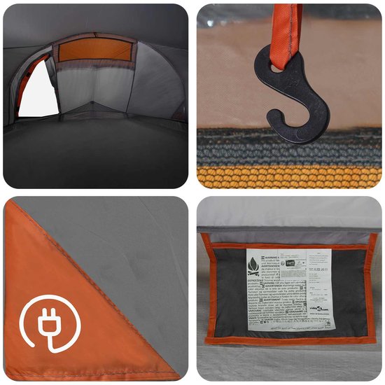 vidaXL - Backpacking - Tent - Grijs - en - Oranje - 2-persoons van Vidaxl — afbeelding 5