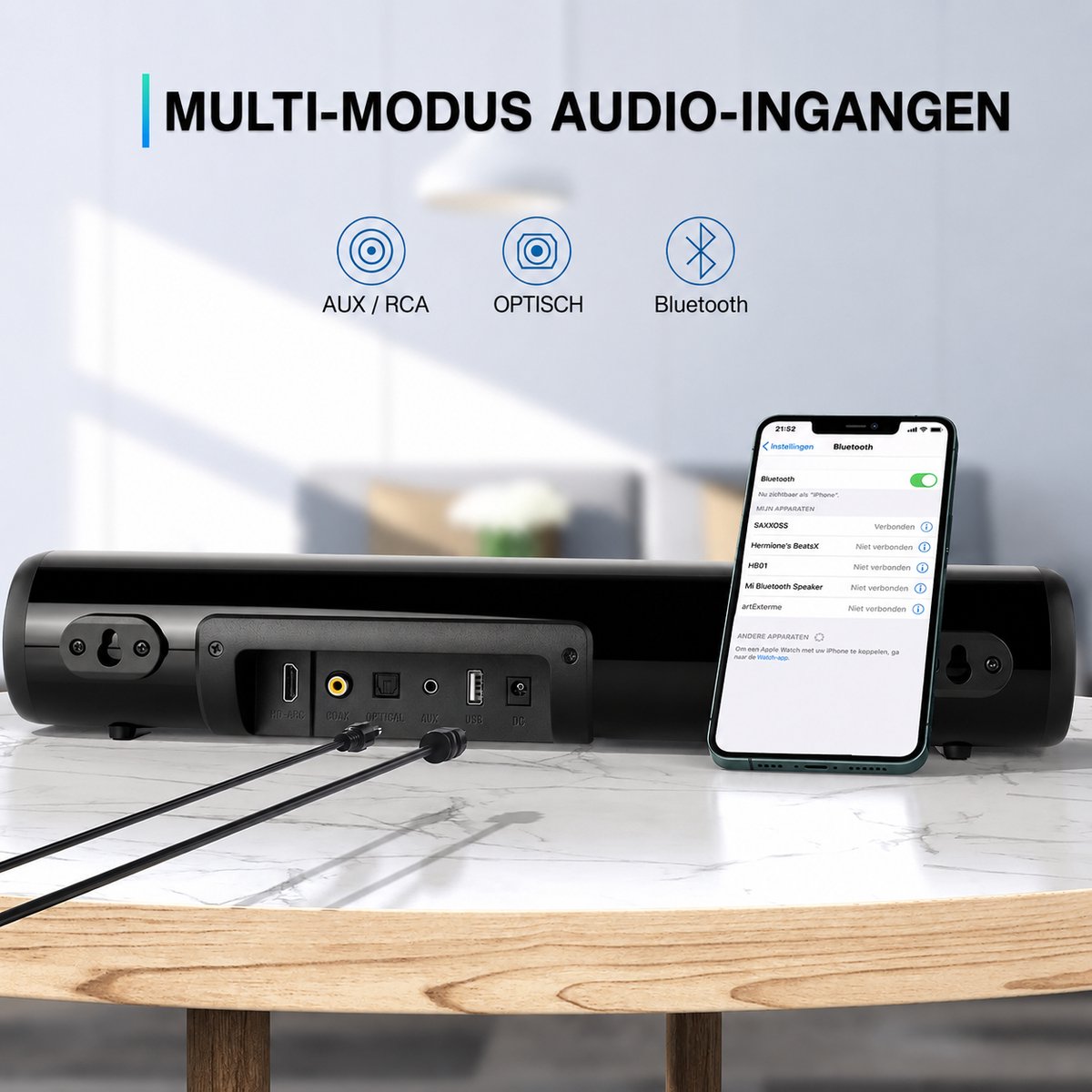 Mini soundbar - soundbar voor tv - computer-soundbar met Bluetooth 5.0 - bekabelde en draadloze pc-luidspreker - home-audiosysteem voor thuisbioscoop/gaming/projectoren – foto 6