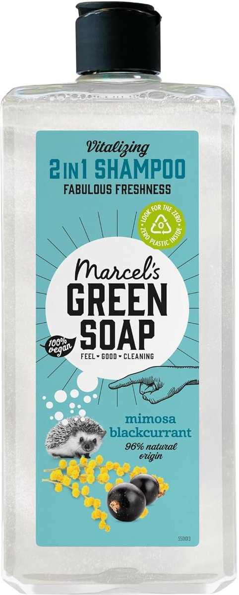 Marcel's Green Soap 2-in-1 Shampoo Mimosa & Zwarte Bes – 300 ml – Vegan Shampoo – Microplasticvrij & Navulbaar
