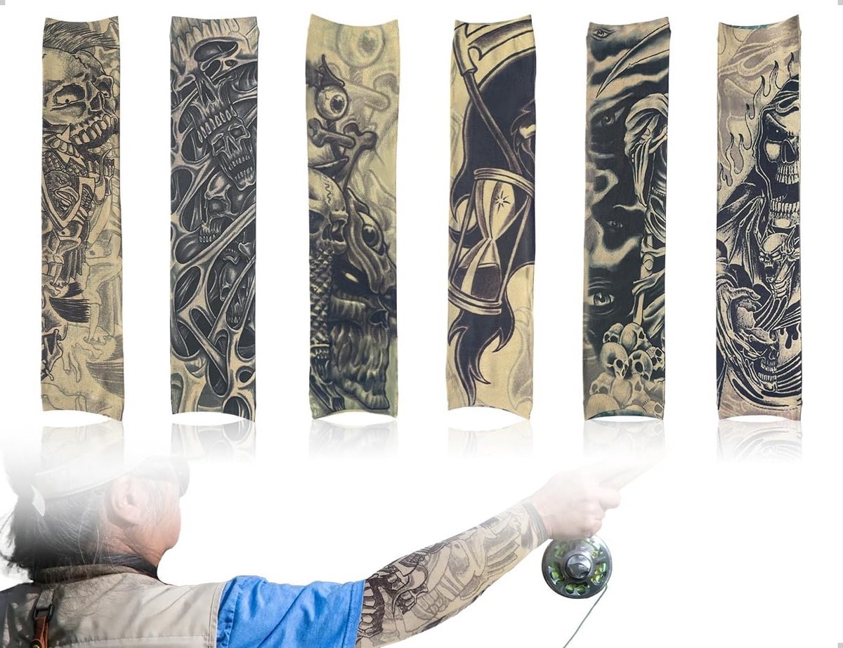 Set van 6 Fake Tattoo Mouwen voor Mannen en Vrouwen - Ideaal voor Carnaval, Feestjes en Podiumoptredens