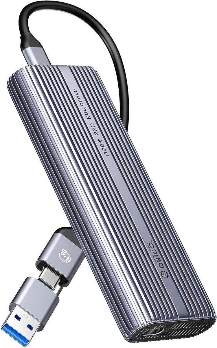 M.2 NVMe USB4 SSD Behuizing tot 40Gbps, Toolless Installatie, Geschikt voor Thunderbolt 4/3 en USB 3.2, Aluminium Koeling en Hoge Snelheid tot 3500MB/s