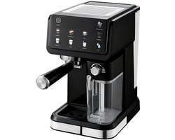 BlitzHome CM5600 1350W Automatische Espressomachine met Melkopschuimer, 20 Bar Pomp, 6 Koffiemodi, Automatisch Reinigingssysteem, Slim Scherm voor Thuis of Café, Zwart