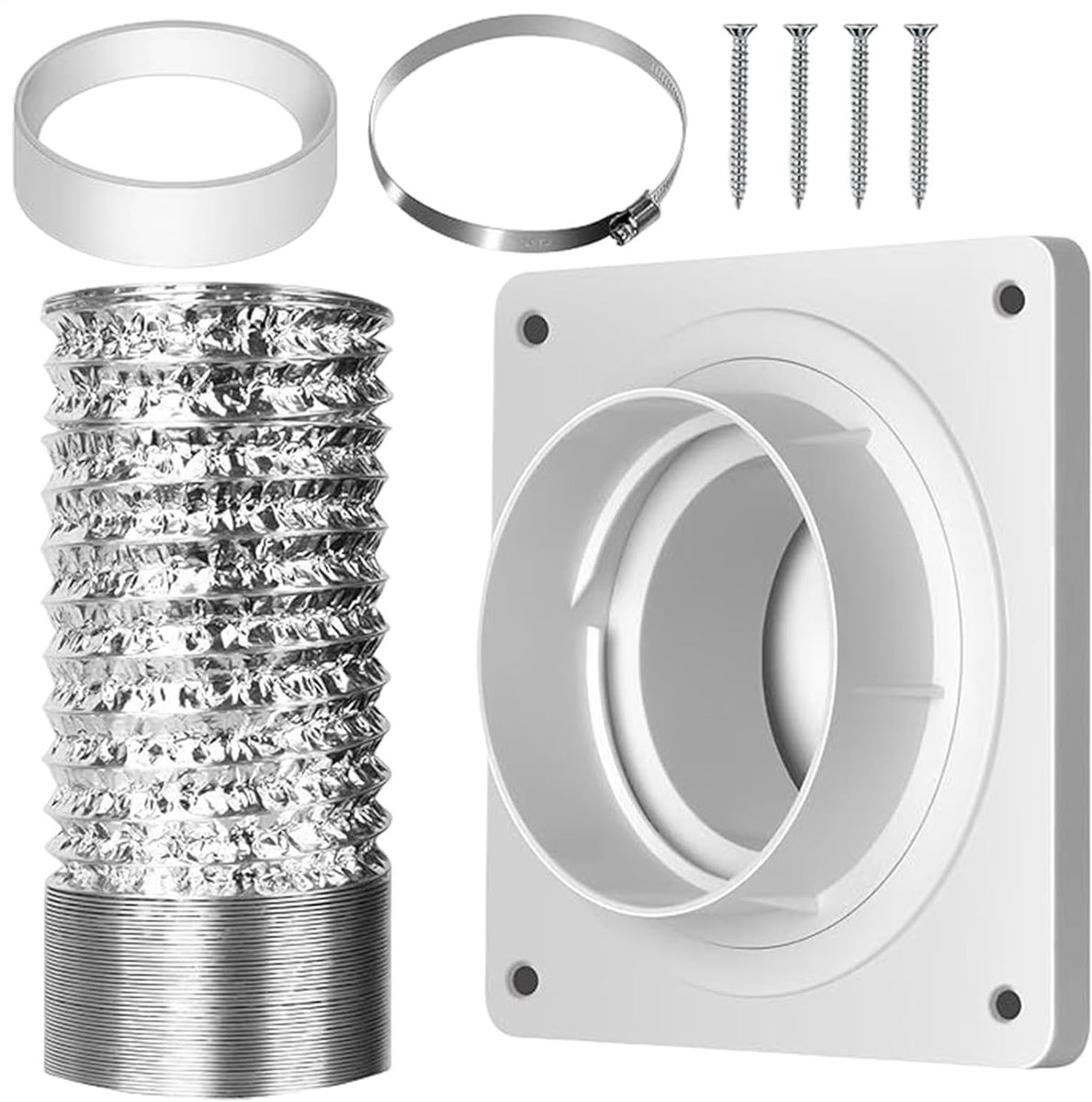 Droger Afvoer Ventilatie Onderdeel Ruimte Besparen Wandmontage Connector 18.5x18.5x16.5cm Wit