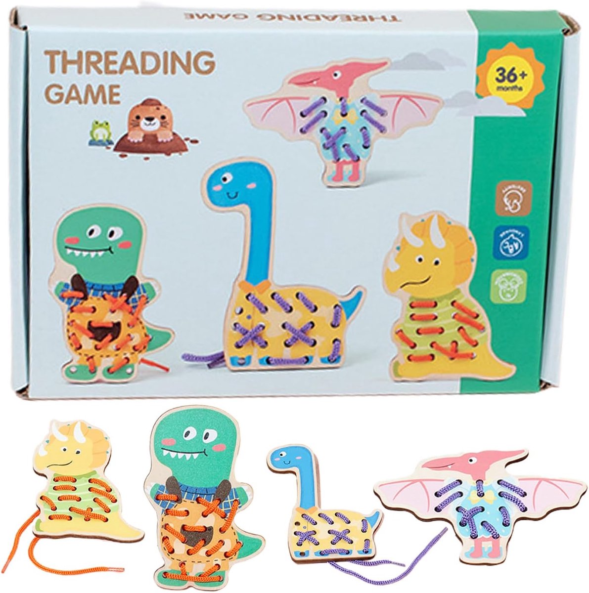 Kinderkaarten - Educatief Speelgoed - Fijne Motoriek - Houten Kaarten - 20x137cm