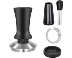 Professionele Koffietamper met 51mm RVS Basis, WDT Tool met 12 Naalden en Siliconen Mat voor Espresso Bereiding