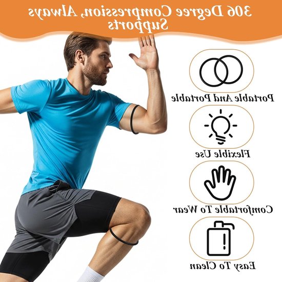 Verstelbare Patella Tendon Support Straps - Silicone Kniebanden voor Sport, Hardlopen en Activiteiten — afbeelding 2