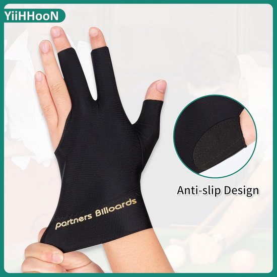 Biljarthandschoenen 4 Stuks - Keu Handschoenen - Stabiliteit Verbeteren - Open Vingertoppen Ontwerp - One Size - Rood Zwart — afbeelding 4