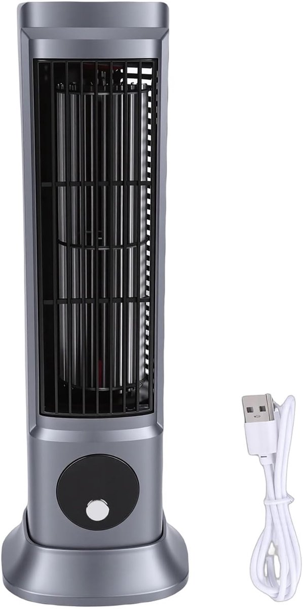 Bladloze Torenventilator - Stille Ventilator - Ruimte Koelen - 3D Luchttoevoer - Compact Ontwerp - Spacegrijs
