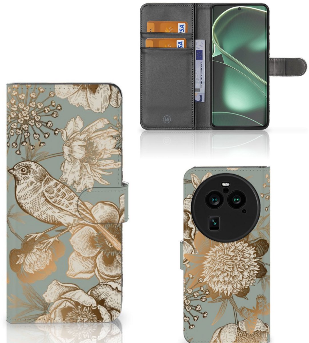 Hoesje voor OPPO Find X6 Pro Vintage Bird Flowers