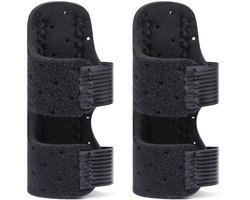 Vingerspalk, 2 Stukken Verstelbare Finger Splint met Ingebouwde Aluminium, Vinger Splint Straightening Brace Fixing Splint voor Triggervinger, Malletvinger, Vingerbreuken (Zwart)
