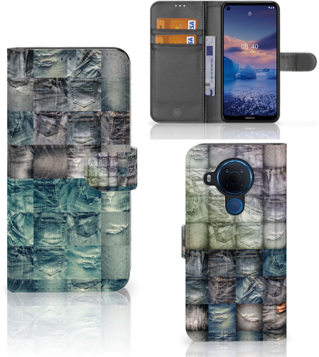 Wallet Case met Pasjes Nokia 5.4 Spijkerbroeken