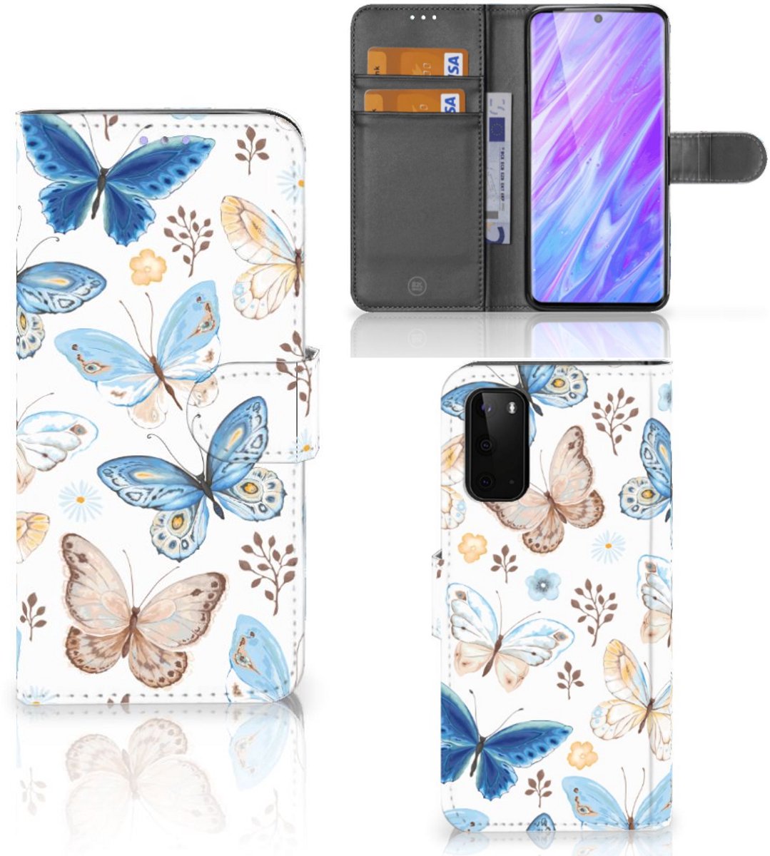 Telefoonhoesje met Pasjes voor Samsung Galaxy S20 Vlinder