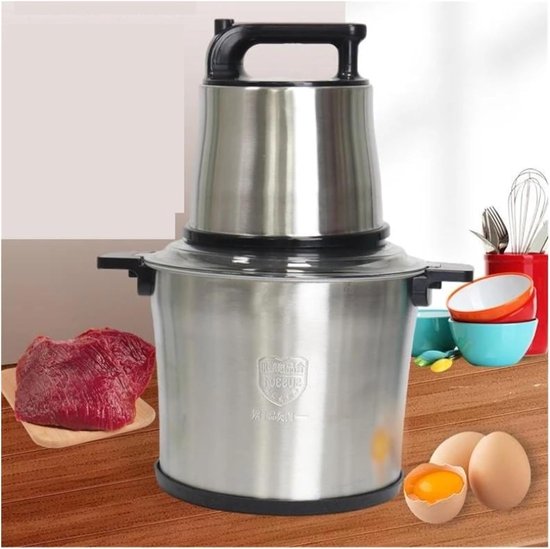 Professionele Keukenmachine - Vleesmolen Blender - Zelf Vlees Malen - 10L Roestvrijstaal - 1100W Vermogen - Zilverkleurig — afbeelding 3