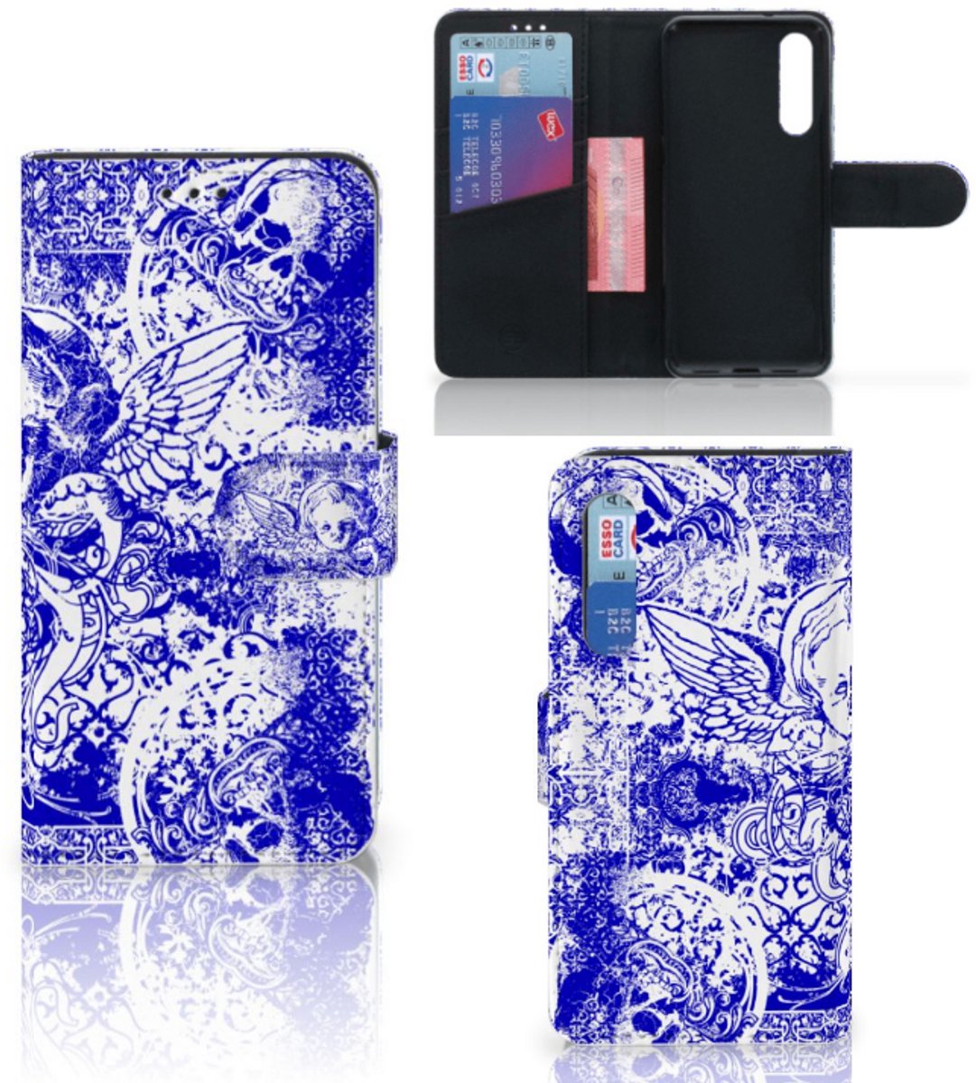 Telefoonhoesje met Naam Xiaomi Mi 9 SE Angel Skull Blauw