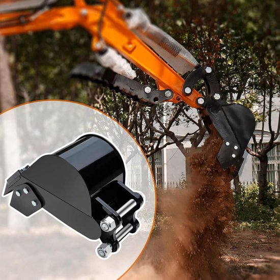 Smalle Graafbak - Mini Graafmachine Bak - Sleuf Graven - Gelegeerd Staal - 20cm Breed — afbeelding 2