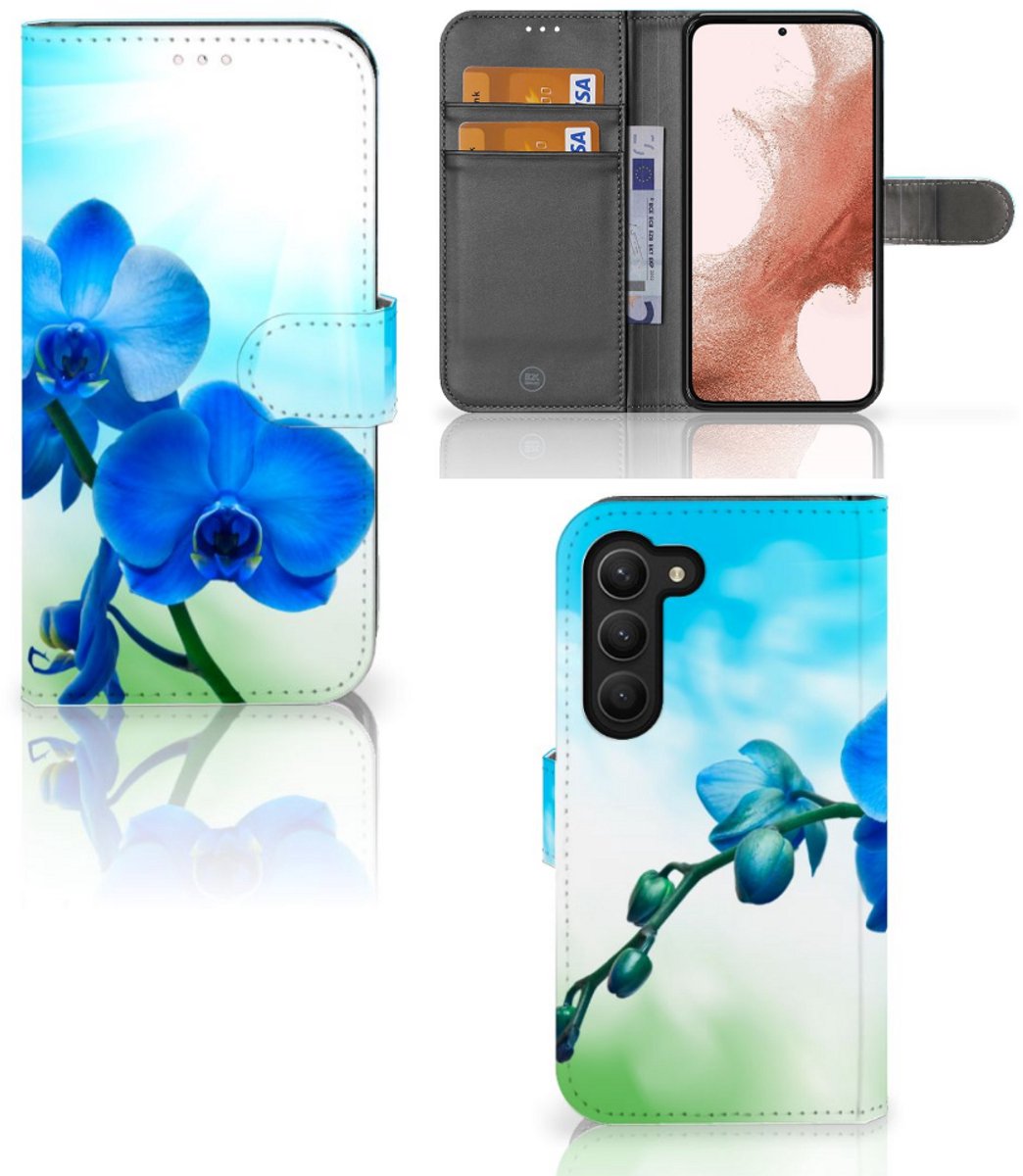 Samsung Galaxy S23 Hoesje Orchidee Blauw - Cadeau voor je Moeder