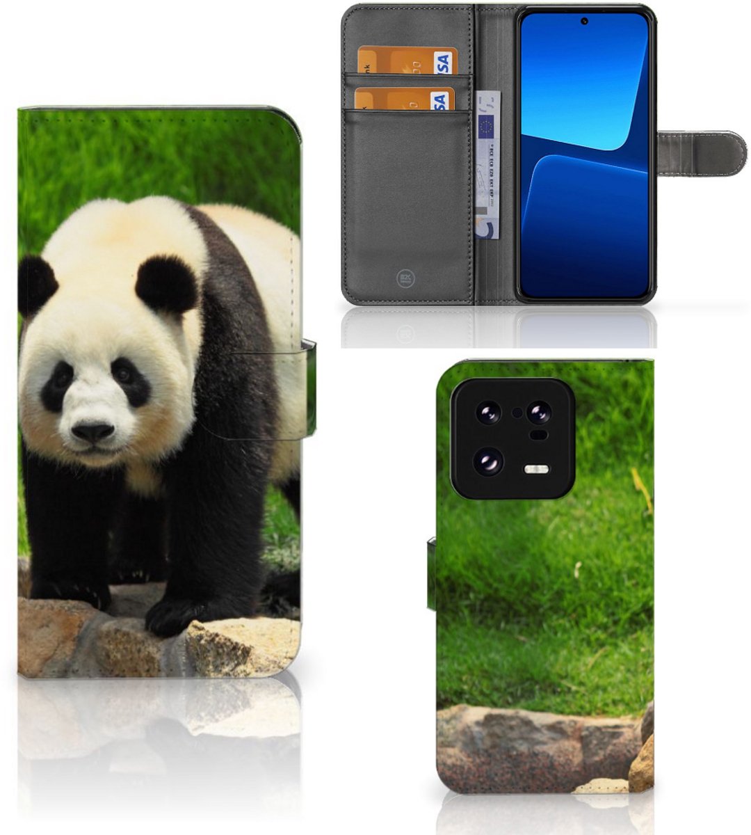 Xiaomi 13 Pro Telefoonhoesje met Pasjes Panda