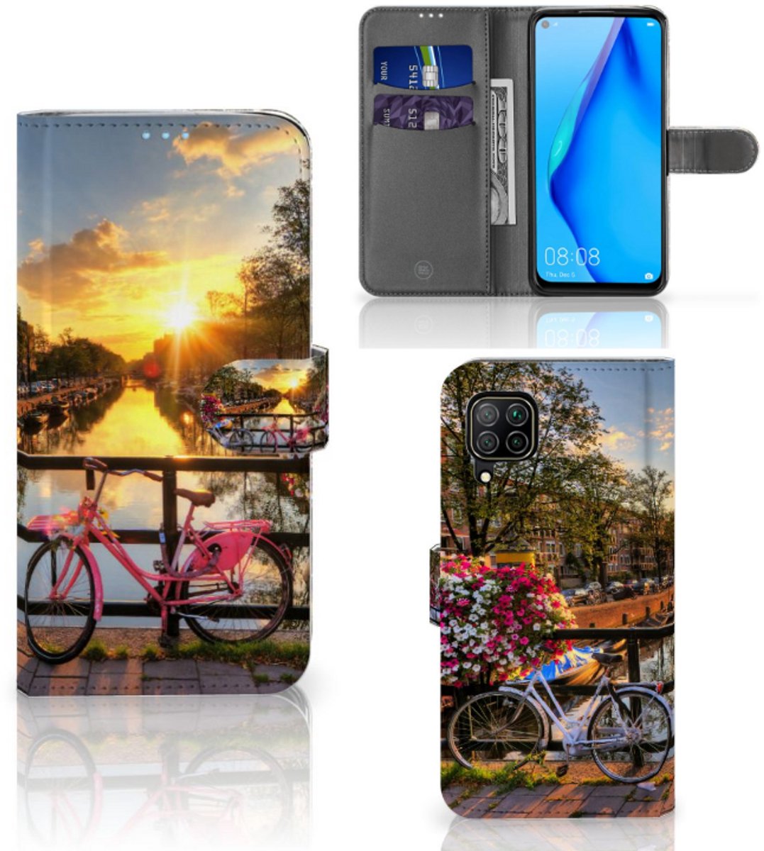Huawei P40 Lite Flip Cover Amsterdamse Grachten