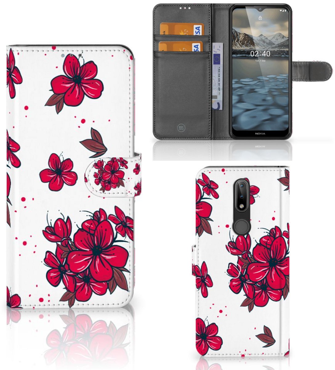 Nokia 2.4 Hoesje Blossom Red