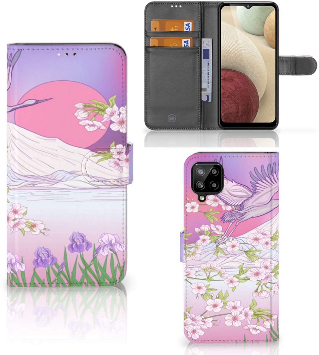 Samsung Galaxy A12 Telefoonhoesje met Pasjes Bird Flying