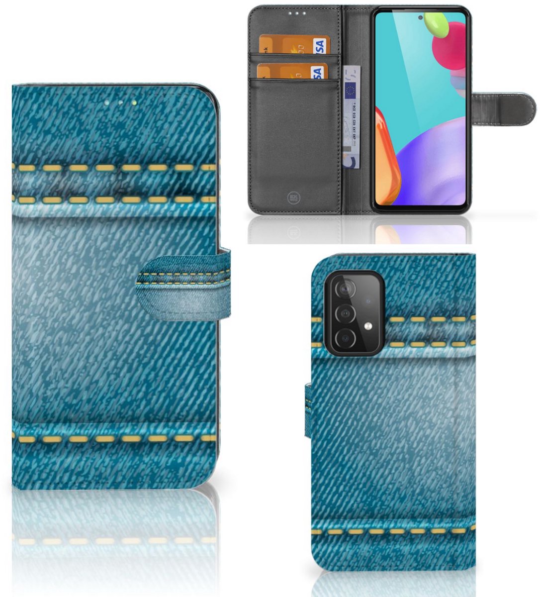 Samsung Galaxy A52 Wallet Case met Pasjes Jeans