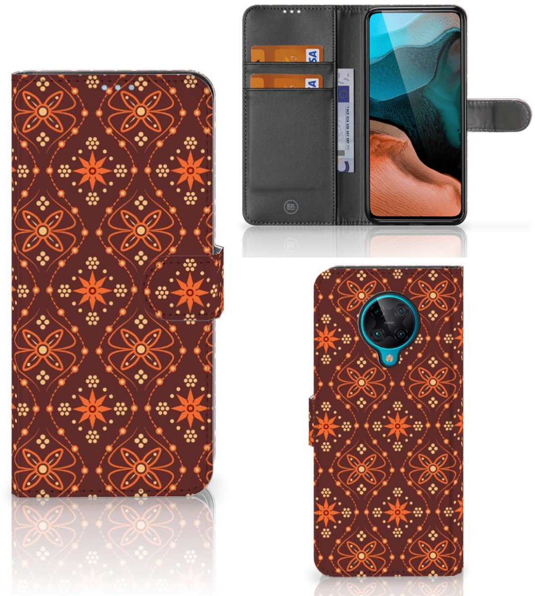 Xiaomi Poco F2 Pro Telefoon Hoesje Batik Brown