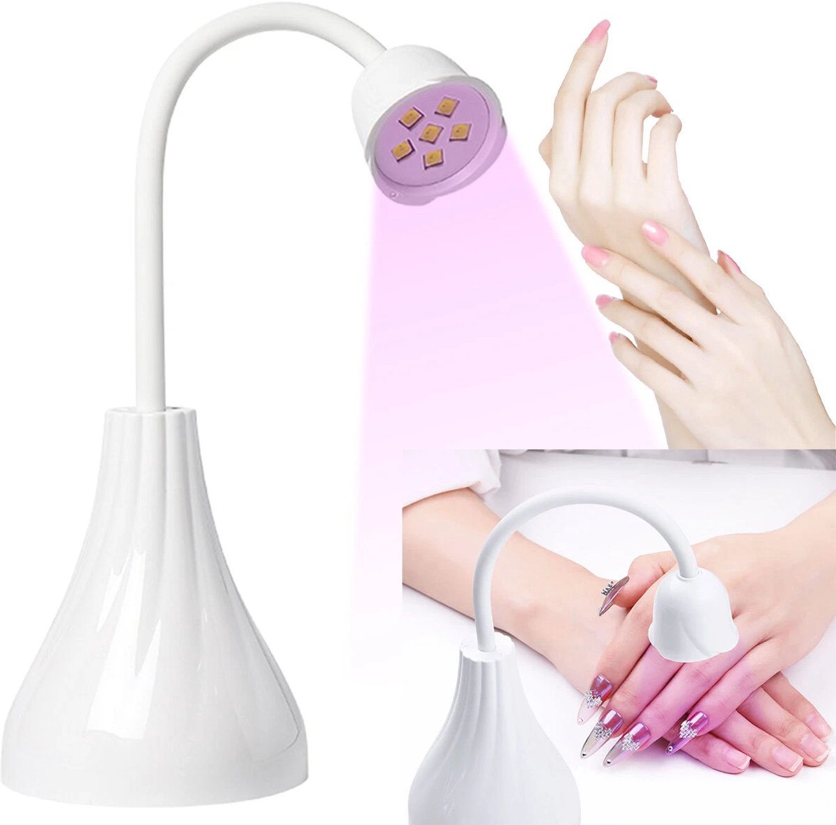 UV LED Nagellamp - UV LED Lamp Nagels - Nagellamp - Manicure - Lichtuitharding - Led Machine Nageldrogers - Nagellamp LED Mini Draagbare - verstelbaar - nail lamp - 360° Draaibaar - Nagel UV Lamp - draadloos usb - nageldroger voor gewone nagellak
