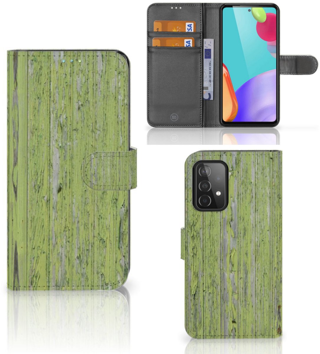 Samsung Galaxy A52 Book Style Case Green Wood