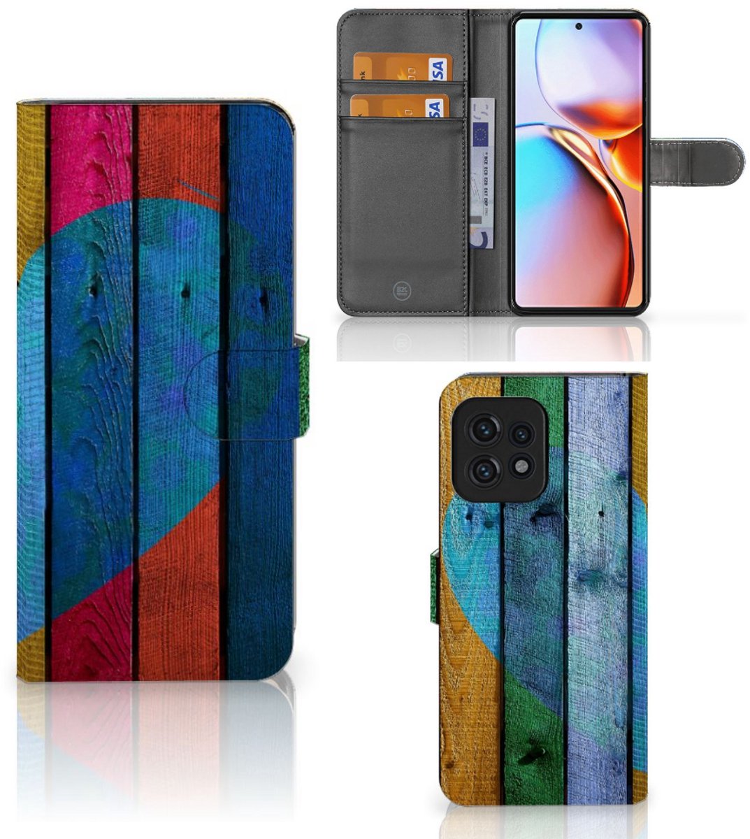 Motorola Edge 40 Pro Book Style Case Wood Heart - Cadeau voor je Vriend