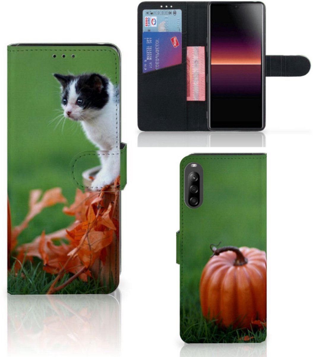 Sony Xperia L4 Telefoonhoesje met Pasjes Kitten