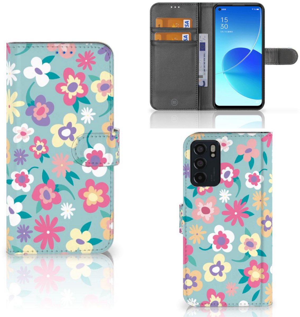 OPPO Reno6 5G Hoesje Flower Power