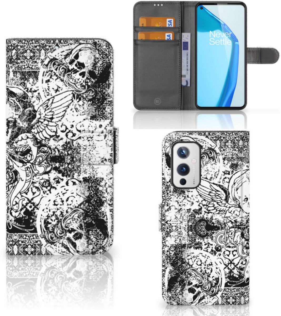 Telefoonhoesje met Naam OnePlus 9 Skulls Angel