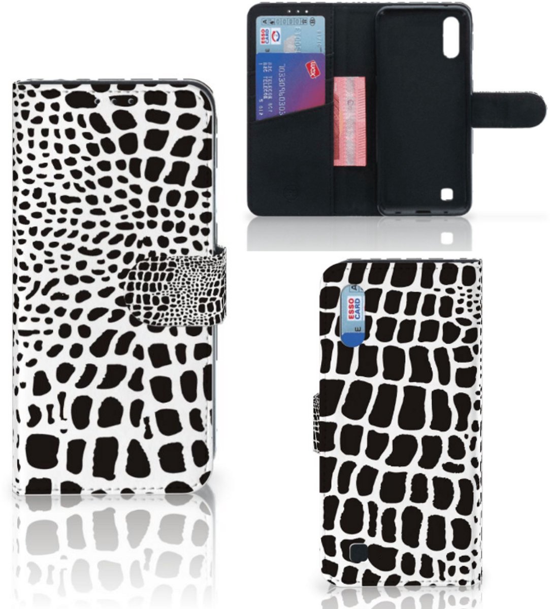 Samsung Galaxy M10 Telefoonhoesje met Pasjes Slangenprint