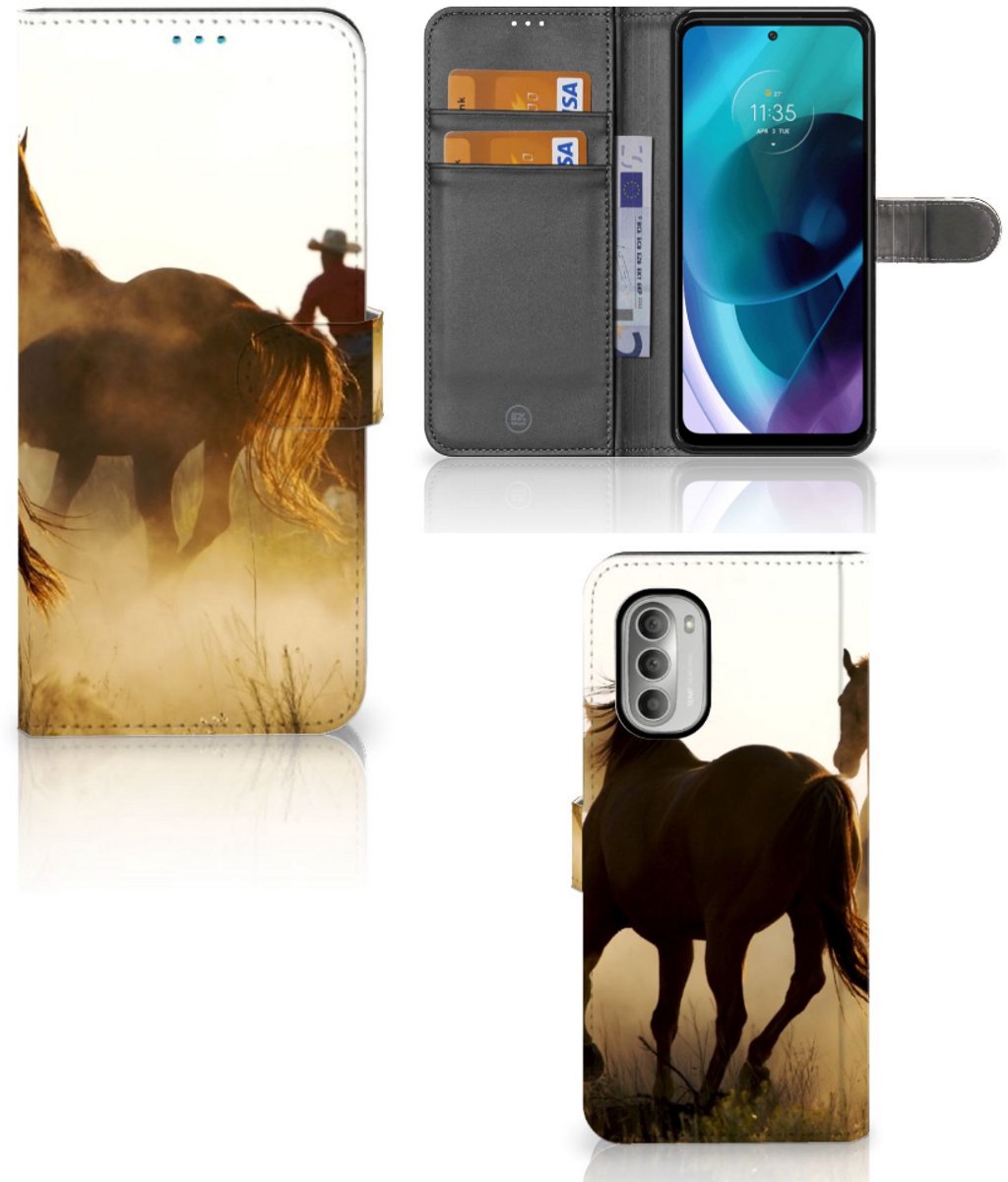 Boekhoesje voor Motorola Moto G51 5G Telefoonhoesje met Pasjes Design Cowboy