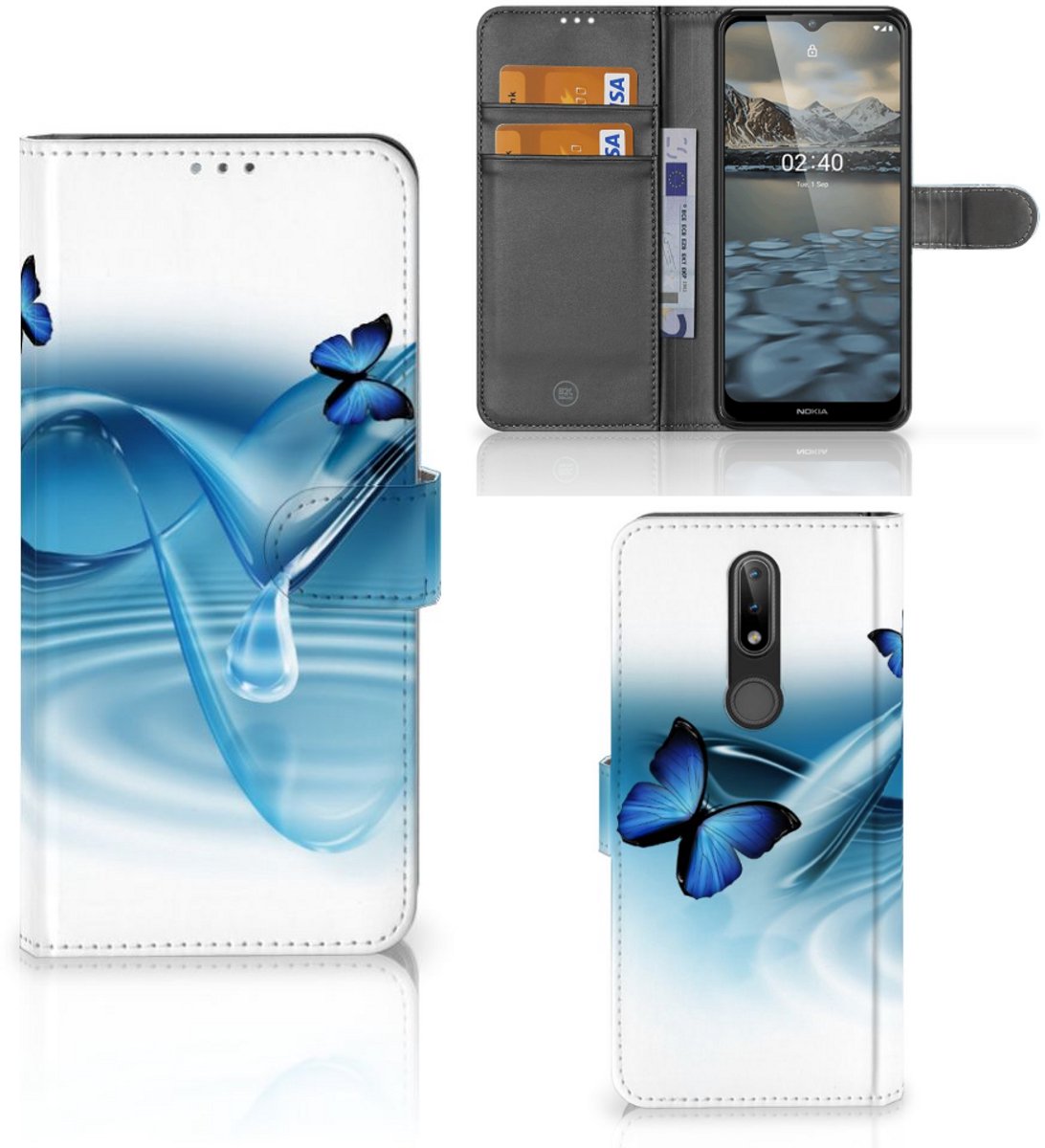 Nokia 2.4 Telefoonhoesje met Pasjes Vlinders