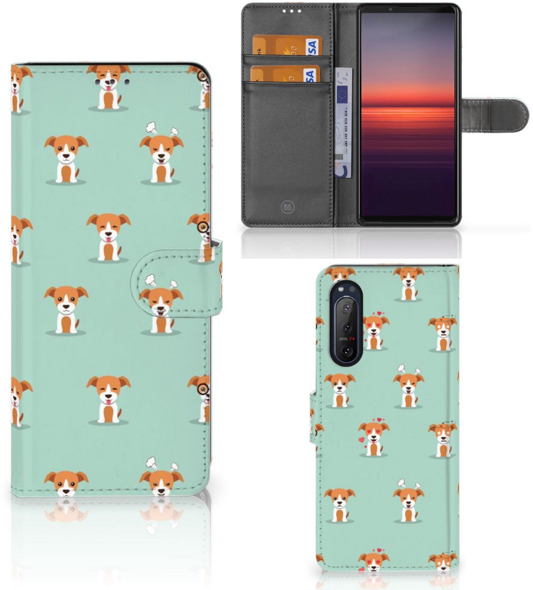 Sony Xperia 5II Telefoonhoesje met Pasjes Pups