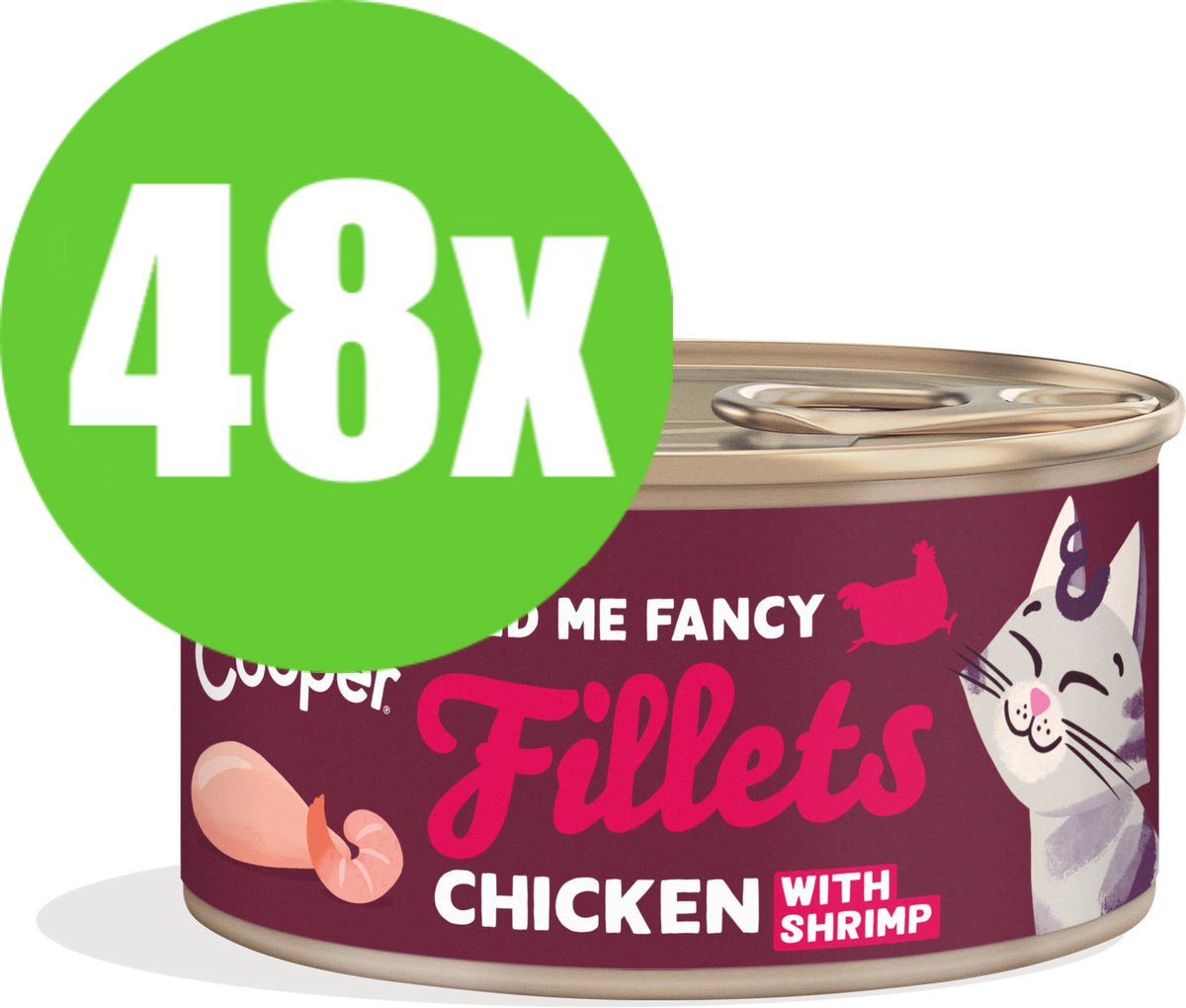 48x Edgard & Cooper Cat Fillets Chicken/Shrimp - 70 gr - Natvoeding Kat