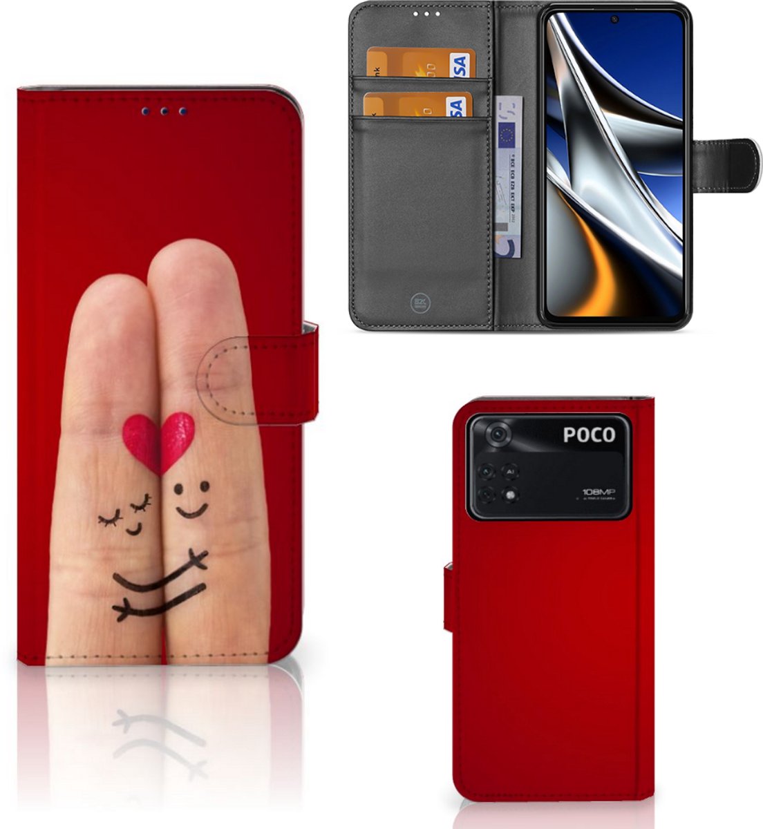 Xiaomi Poco X4 Pro 5G Wallet Case met Pasjes Liefde - Origineel Romantisch Cadeau