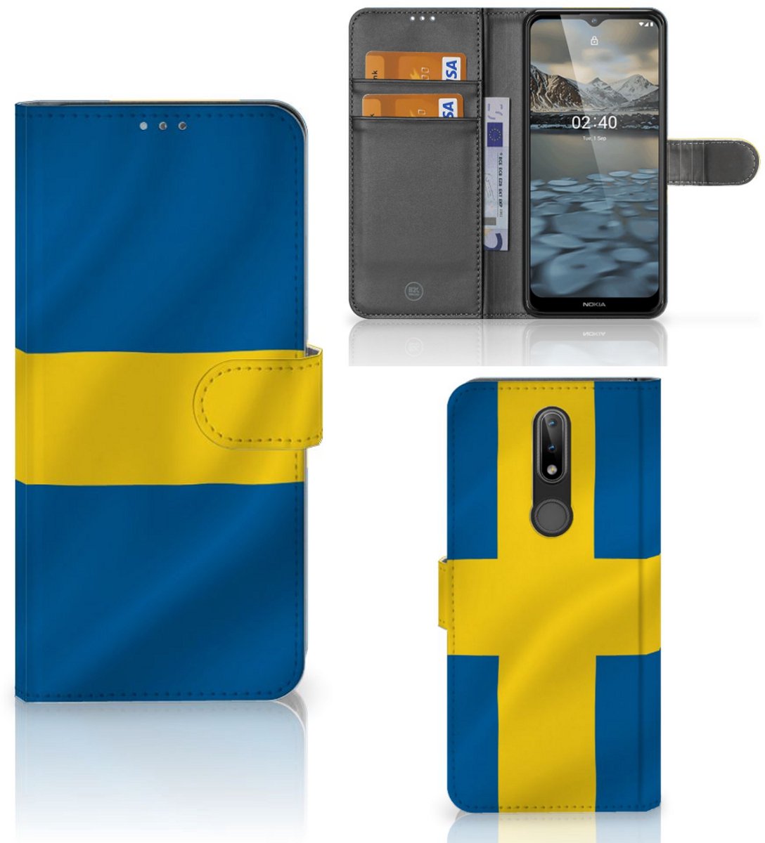 Nokia 2.4 Bookstyle Case Zweden