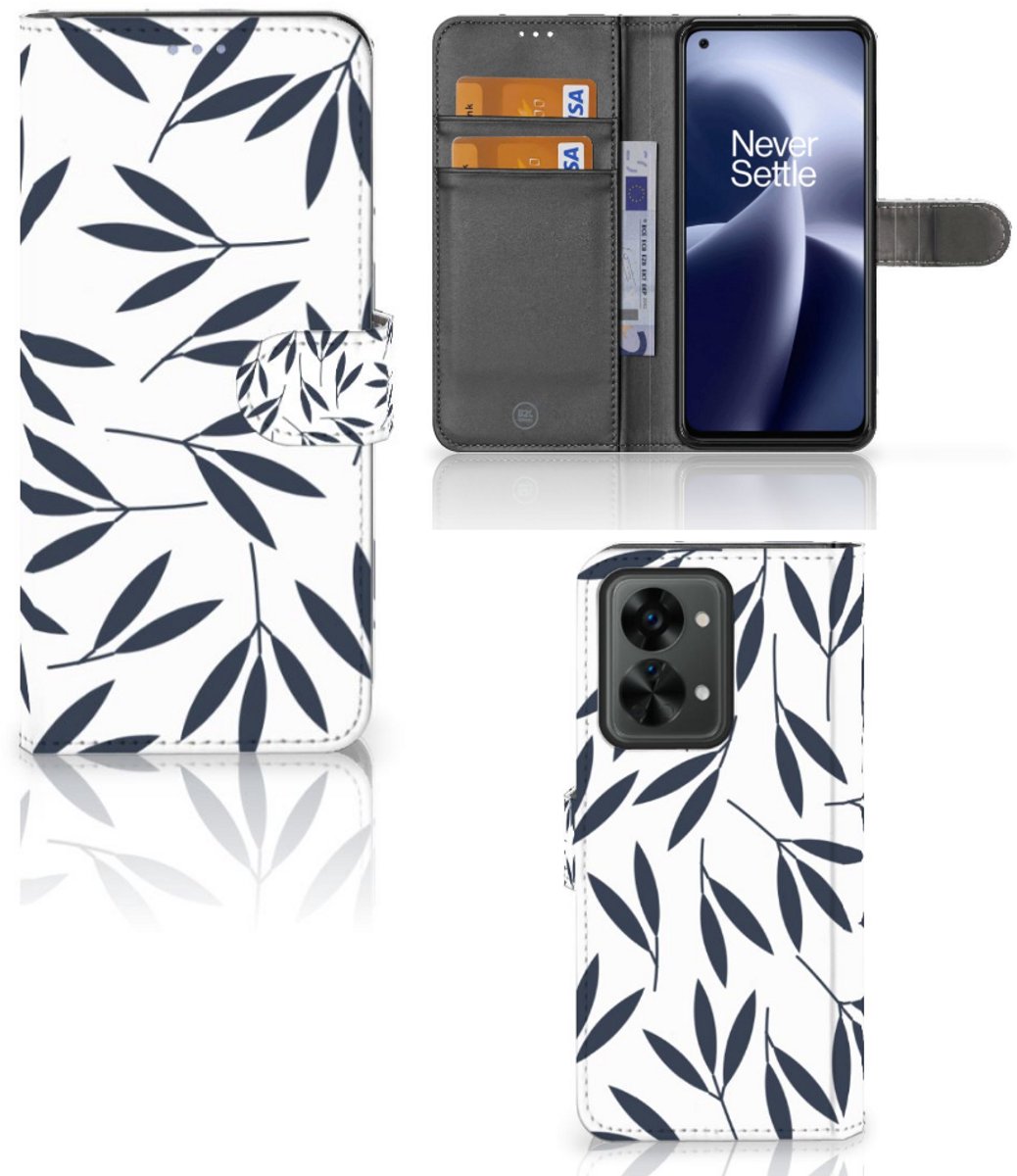 OnePlus Nord 2T Hoesje Leaves Blue
