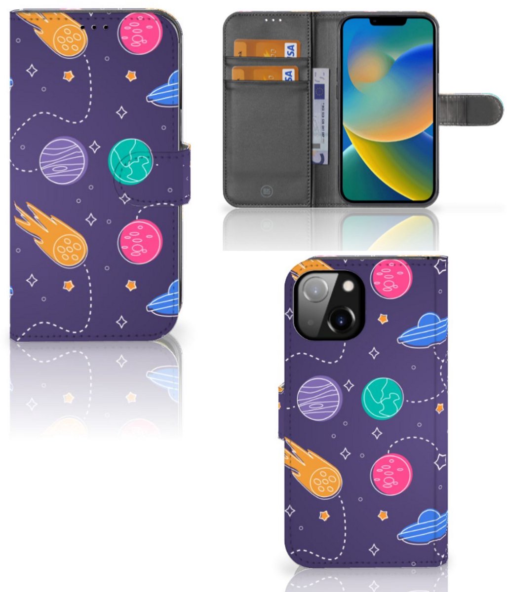 Book Case voor Apple iPhone 14 Wallet Case met Pasjes Space