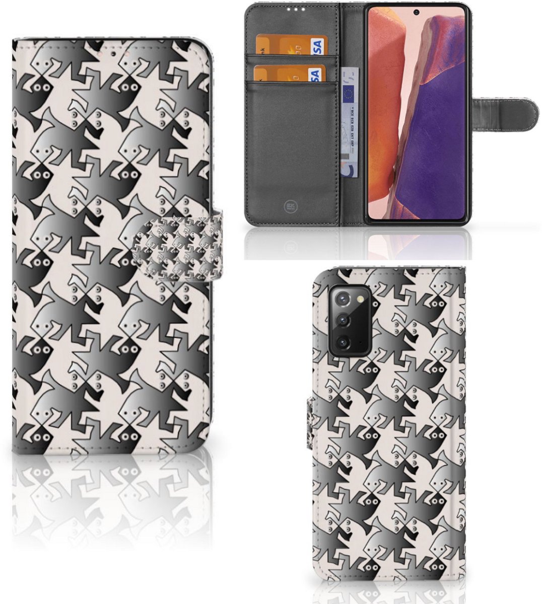 Book Case voor Samsung Galaxy Note 20 Telefoonhoesje met Pasjes Salamander Grey