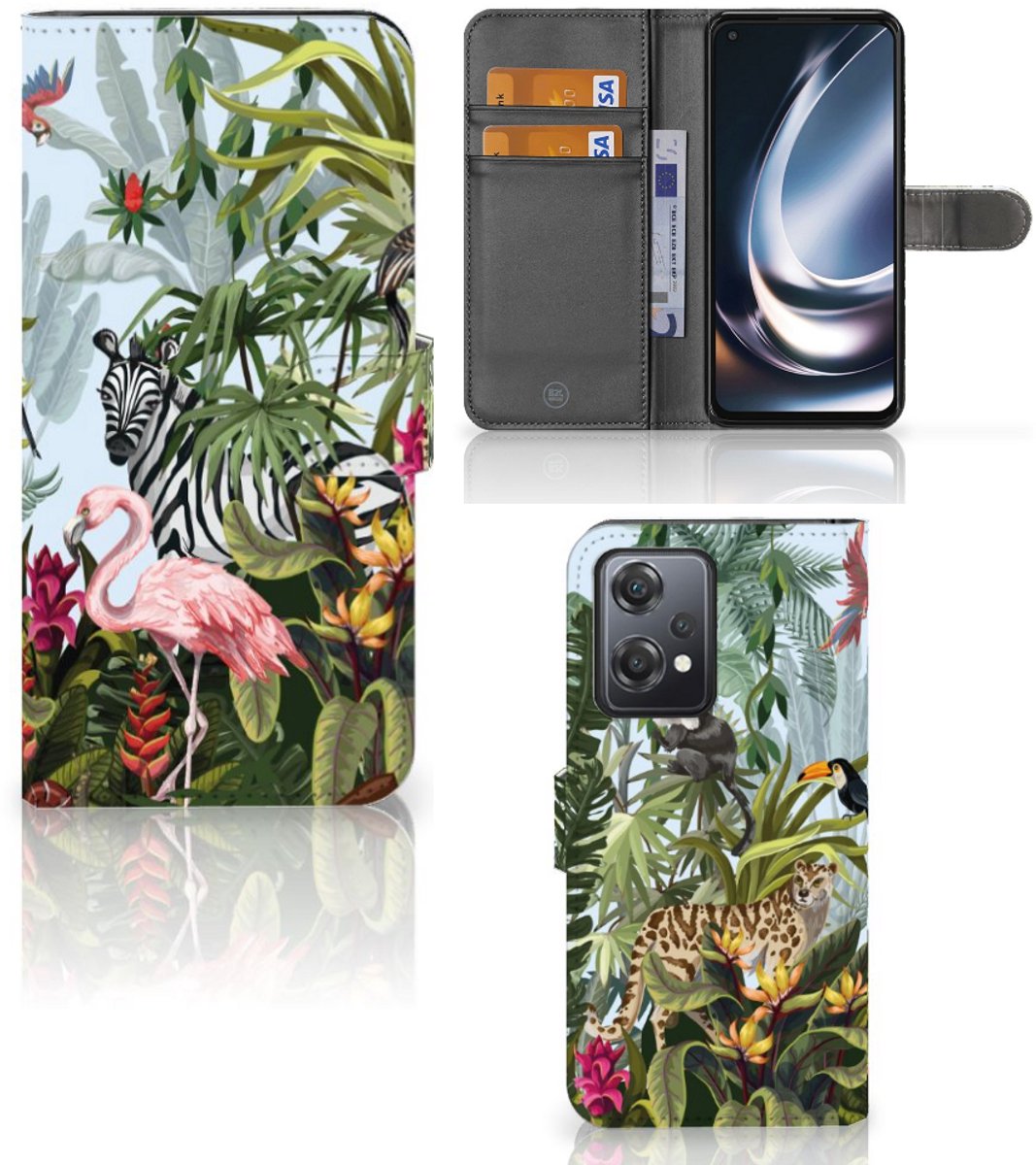 Telefoonhoesje met Pasjes voor OnePlus Nord CE 2 Lite Jungle